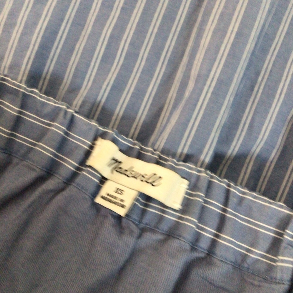 Madewell Women’s Bistro Tiered Blue And White Mini Skirt - Picture 8 of 10